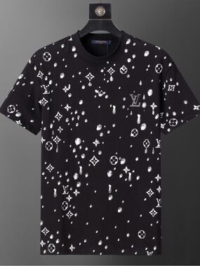 Louis Vuitton Black and White Monogram Droplet Print Crewneck